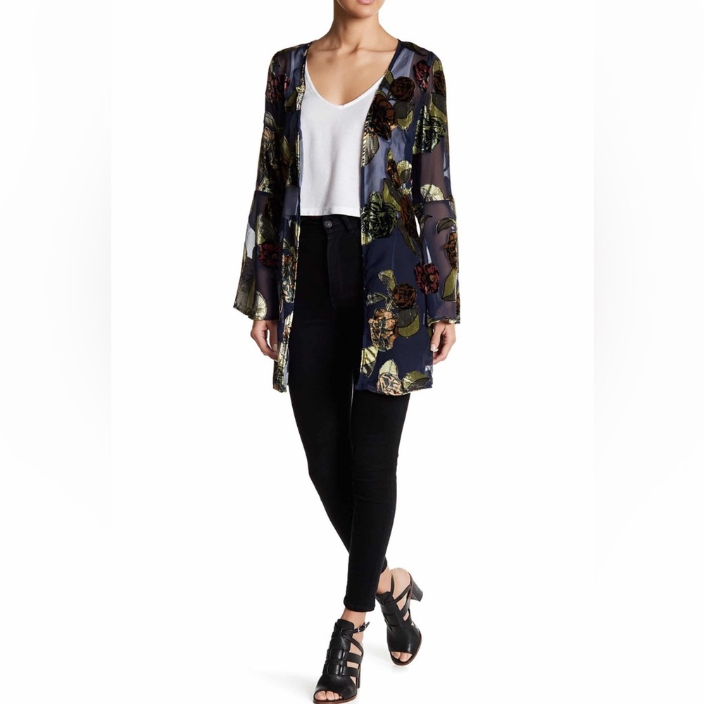 Floral Sheer Kimono Jacket